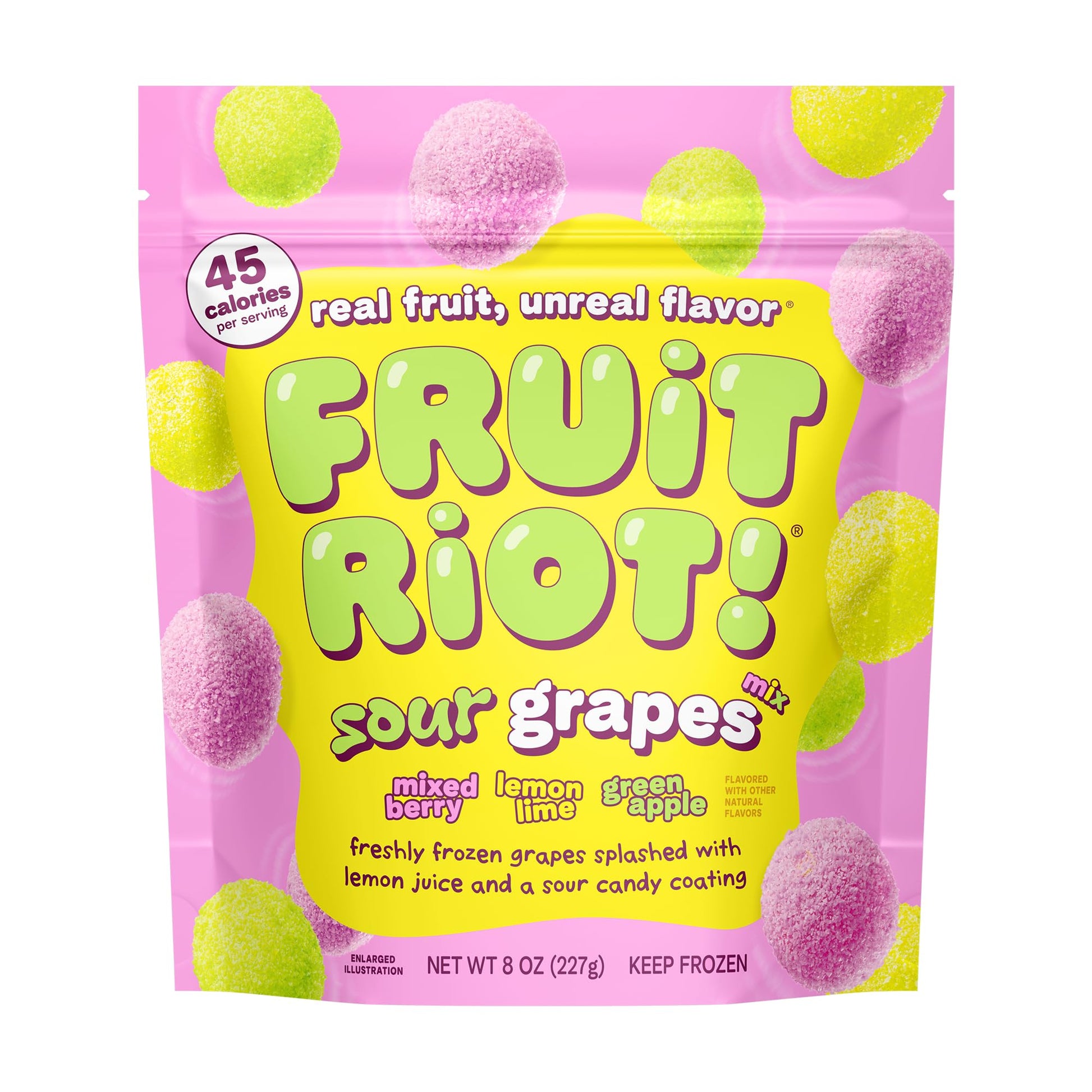 Fruit Riot Sour Candy Grapes Mix, Made with Real Fruit, 8oz, Gluten-Free