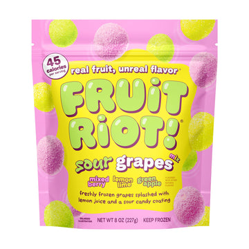 Fruit Riot Sour Candy Grapes Mix, Made with Real Fruit, 8oz, Gluten-Free
