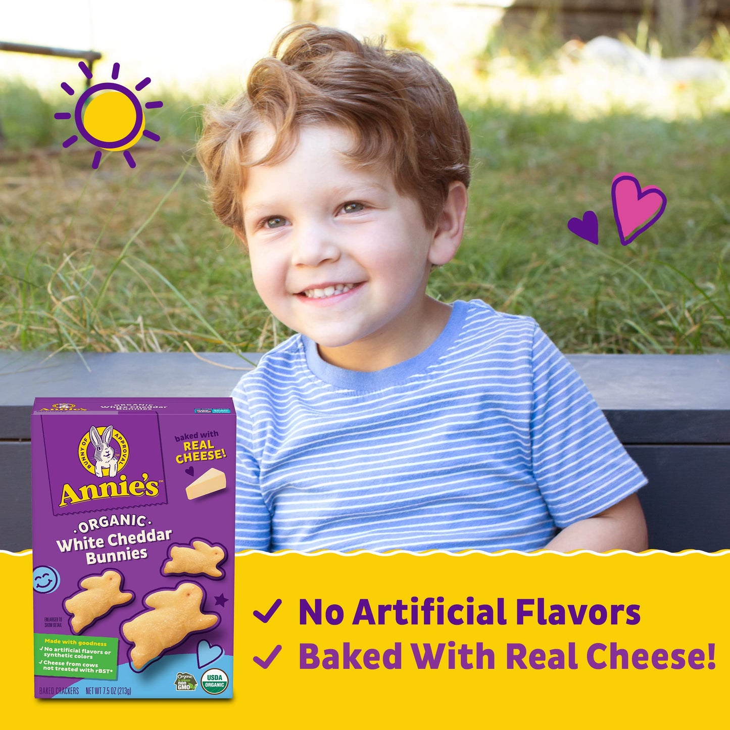 Annies Organic White Cheddar Bunnies Baked Snack Crackers, 7.5 oz (Pack of 12)