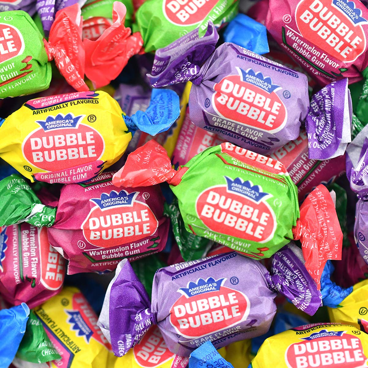 Tootsie Roll Dubble Bubble Gum - 300 Count Resealable Tub - Assorted Flavors - Peanut & Gluten Free - 47.6 Ounce