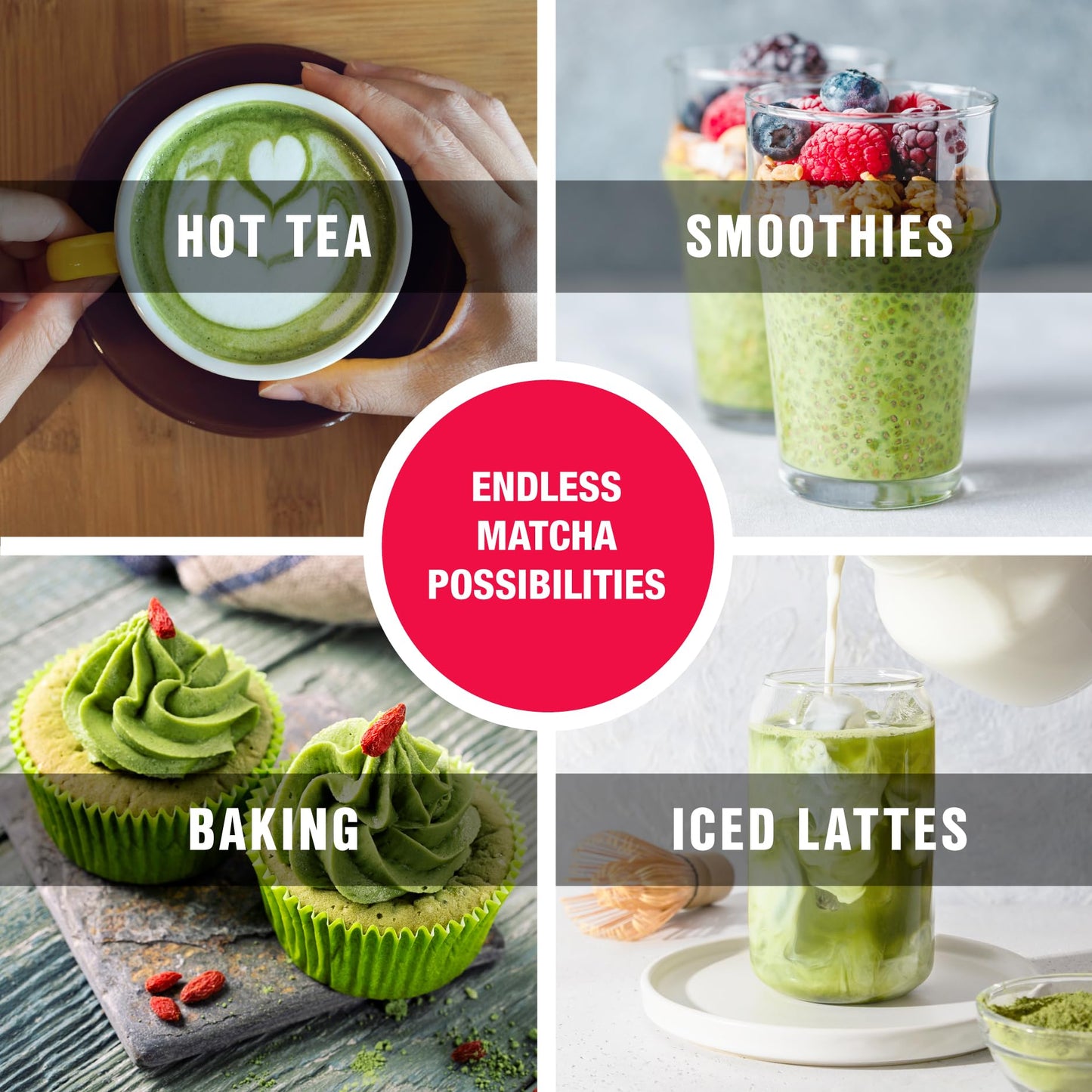 Tiesta Tea Superior Green Tea Powder - Japanese Matcha Tea Powder  High Caffeine  L-Theanine  Antioxidants  Detox  Boost Metabolism  Energy Booster  Hot & Iced - 170 Cups - 12oz Bag