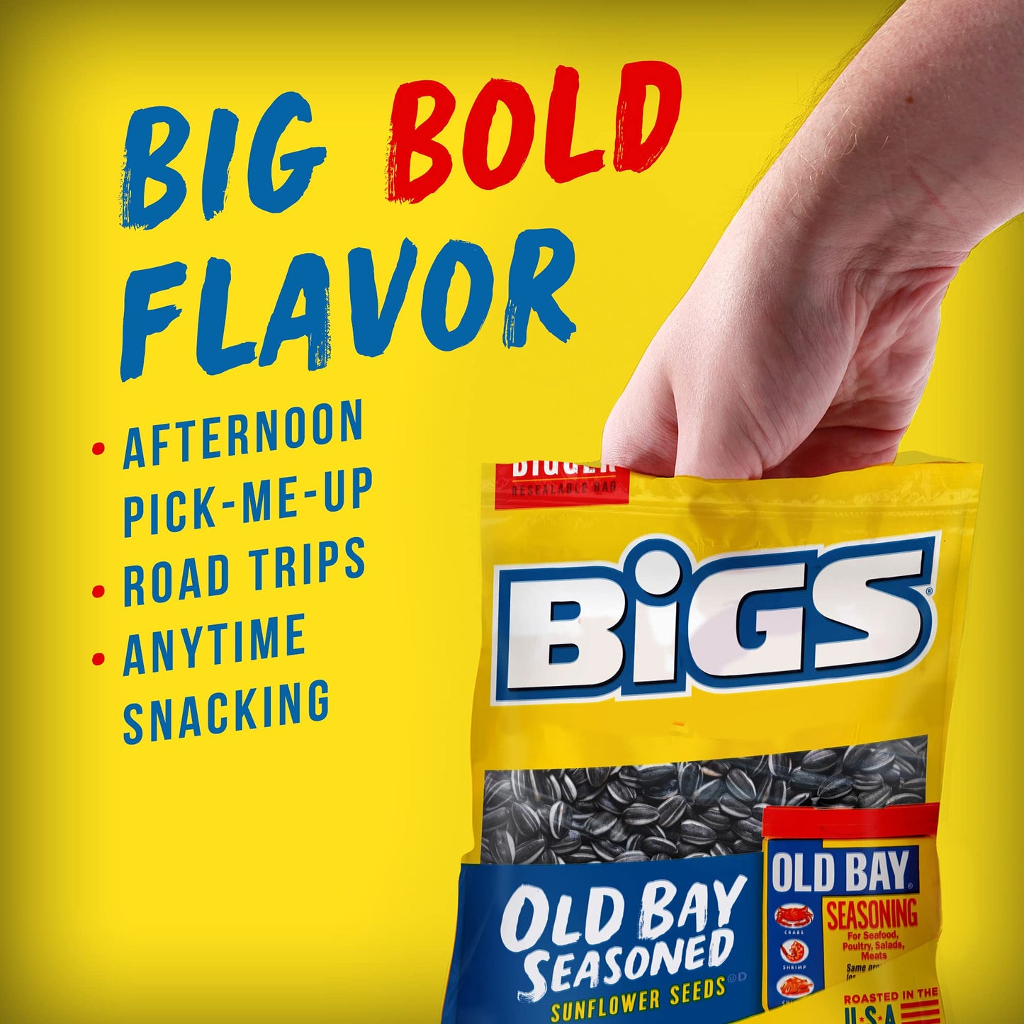 BIGS Sunflower Seeds, Old Bay Seasoned Flavor, Baseball Stocking Stuffer, 5.35 oz. (Pack of 12)