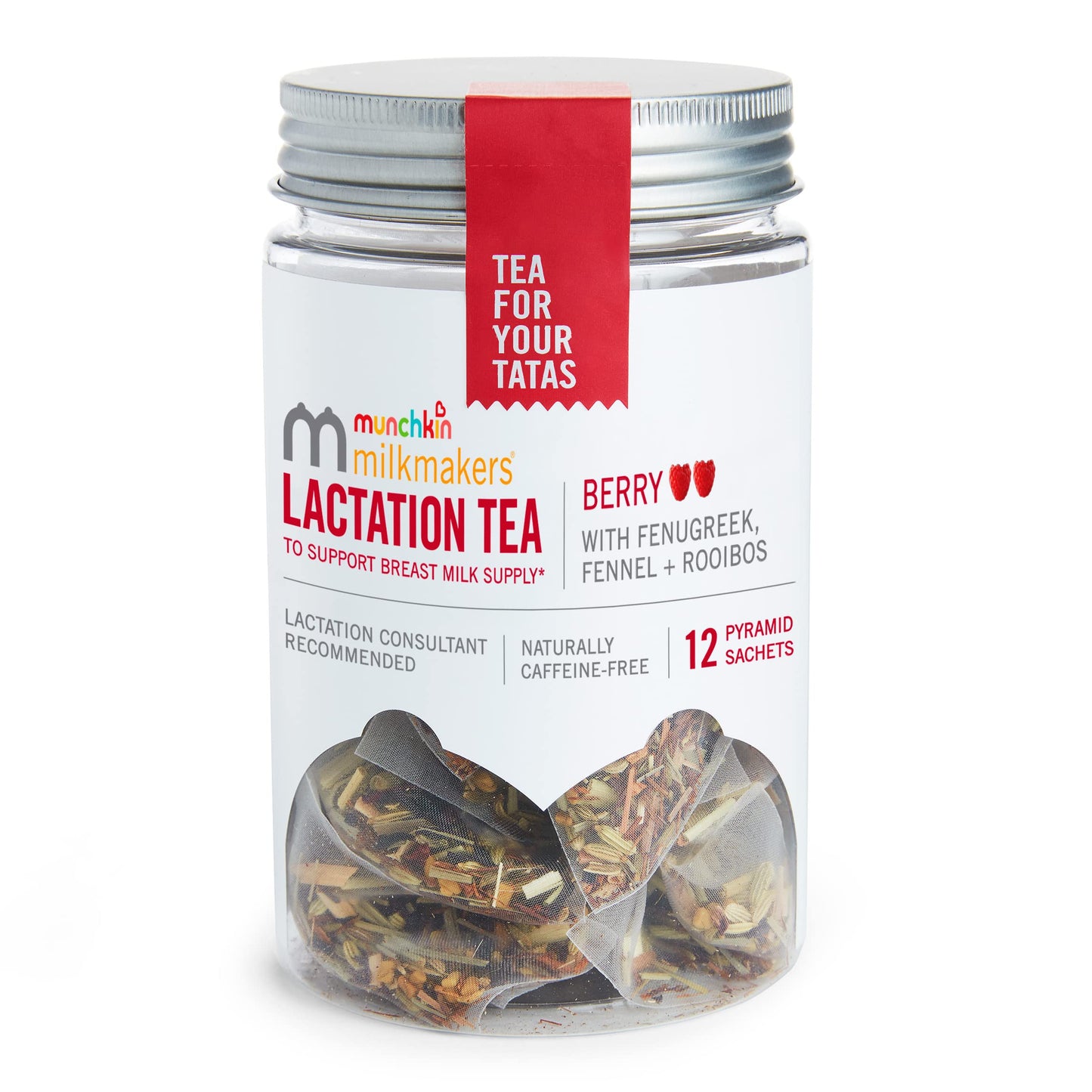 Munchkin Milkmakers Lactation Tea, Berry Flavor, 12 Count, Model 37175001