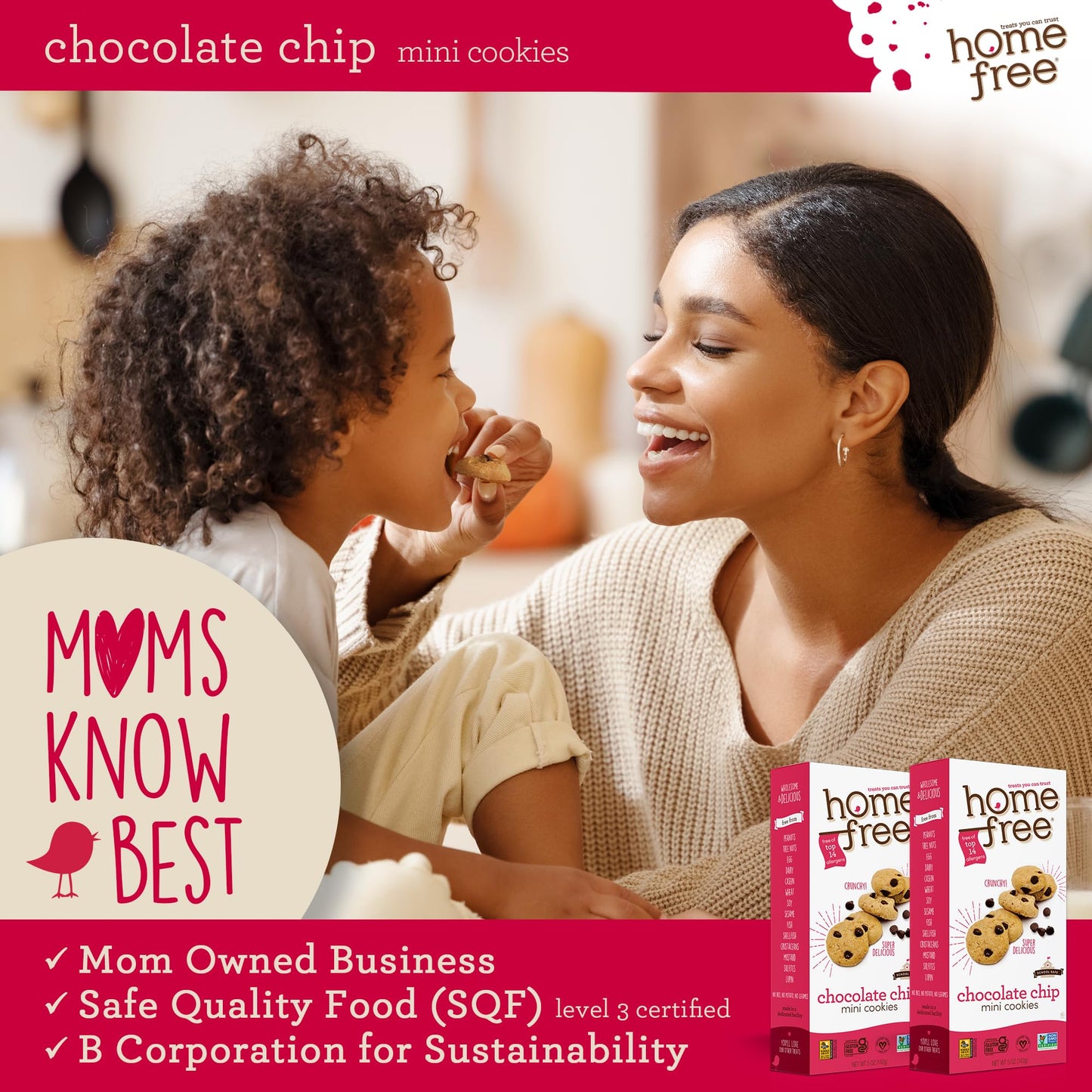 Homefree Treats You Can Trust Gluten Free Mini Cookies, Chocolate Chip, 5-Ounce (Pack Of 6)