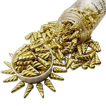 SE Si&Moos Unicorn Horn Sprinkles Gold Unicorn Horn Cupcake Toppers Gold Sprinkles for Decorating Christmas Cookie Decorations E