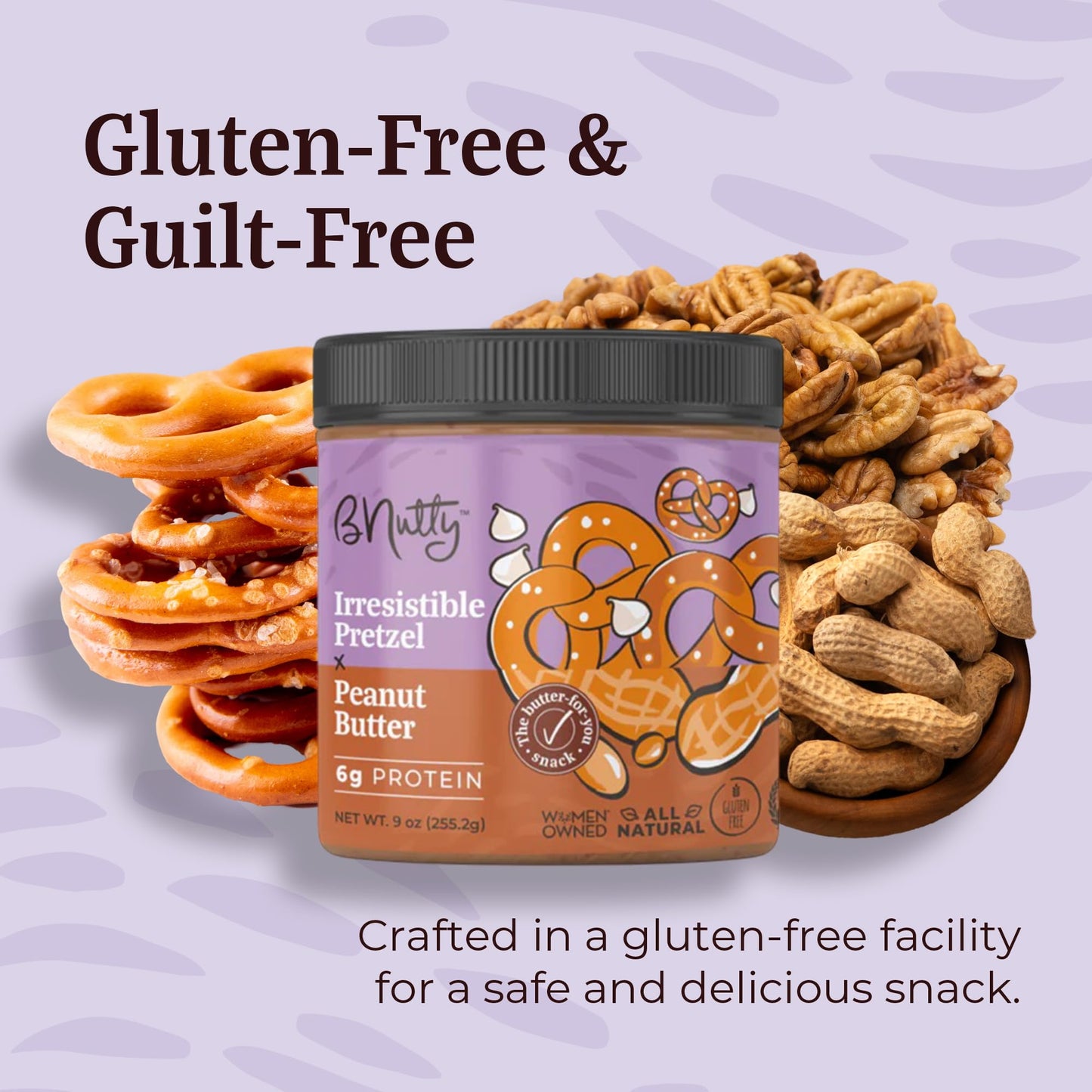 Bnutty Gourmet Peanut Butter Variety Pack | Totally Toffee, Blissful Blueberry, Irresistible Pretzel & Simply Salted Caramel | P