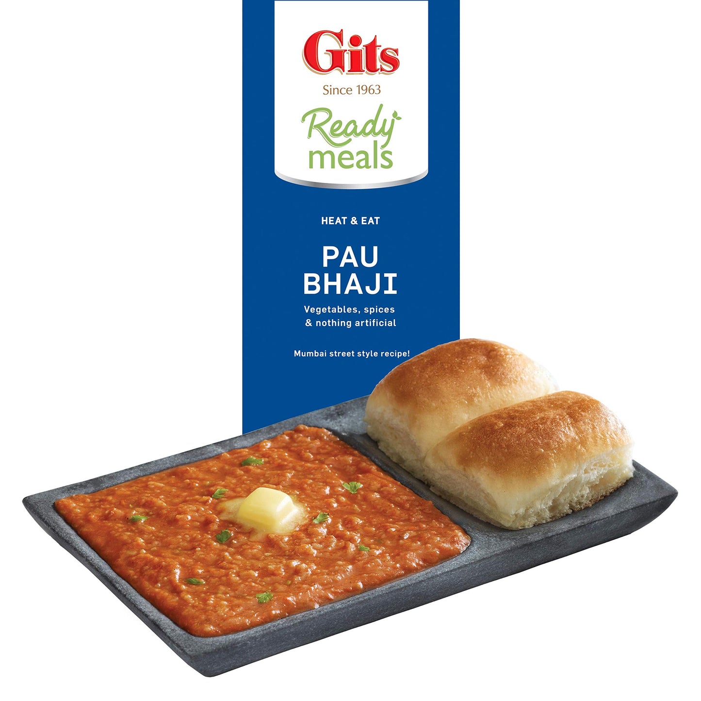 Gits Ready To Eat Pav Bhaji, Pure Veg, Heat And Eat, Microwaveable, 900G (Pack Of 3, 300Gm Each)