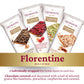 Quaranta Florentine Brittle 8 Pack Variety - Italian Confectionery With Dark & White Chocolate - Raspberries Crumble, French Car