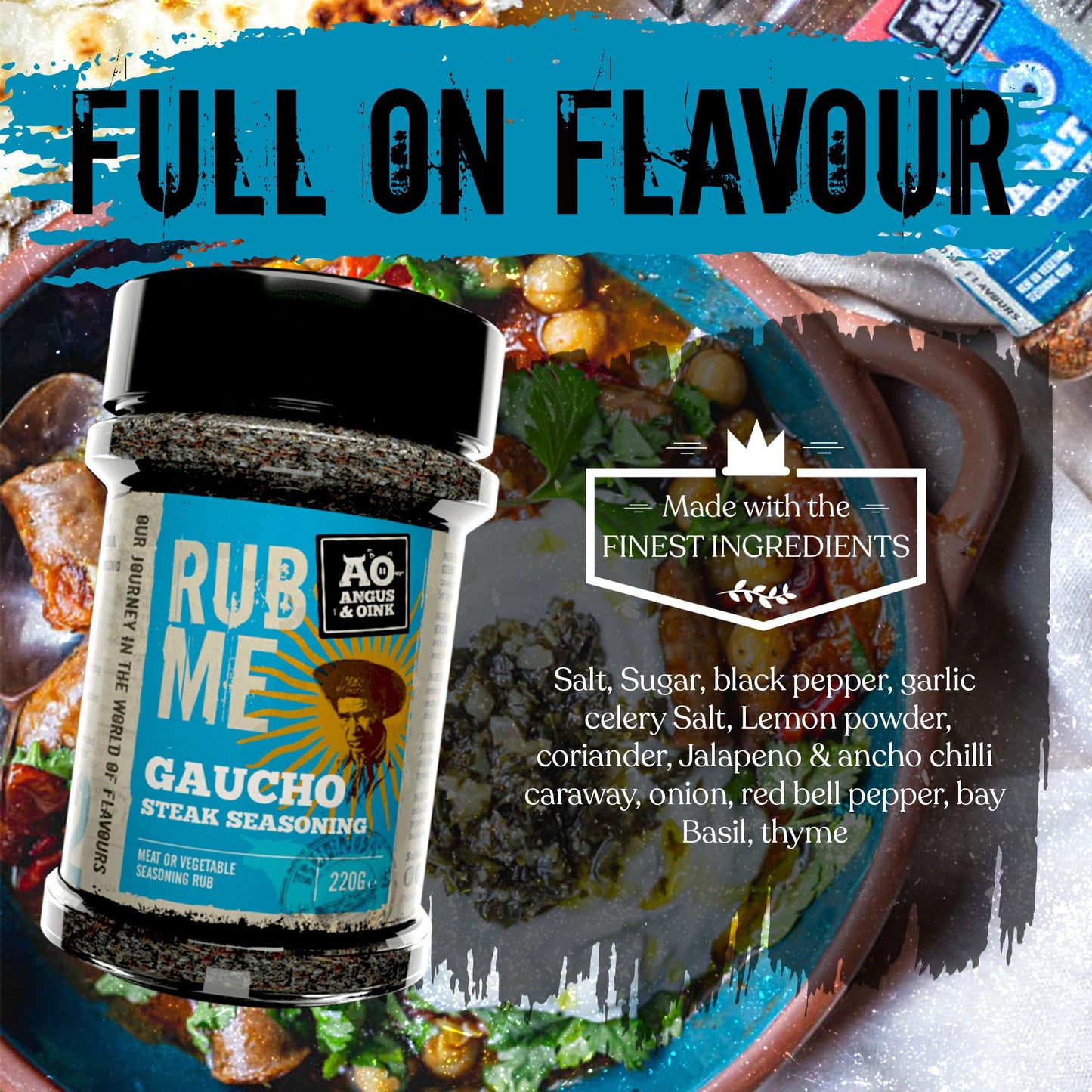 Angus & Oink | Rub Me Bbq Seasoning | Gaucho Flavour | Authentic Argentine Asado Experience | Perfect For Grilling Beef & Lamb |
