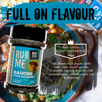 Angus & Oink | Rub Me Bbq Seasoning | Gaucho Flavour | Authentic Argentine Asado Experience | Perfect For Grilling Beef & Lamb |