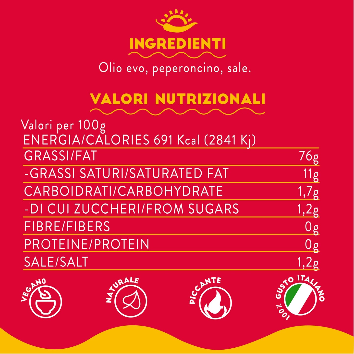 Tuttocalabria, Calabrian Chili Pepper Infused Oil, Calabrian Peppers Infused With 100% Extra Virgin Olive Oil, 200 Ml 6.7 Oz