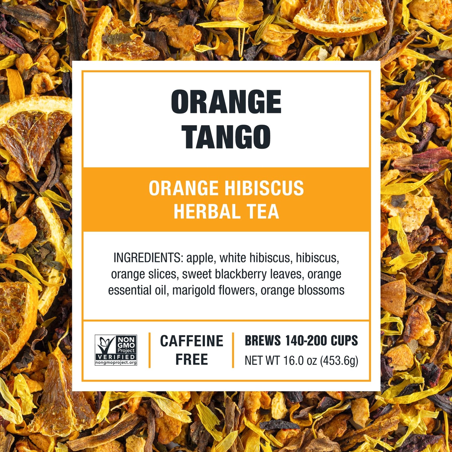 Tiesta Tea - Orange Tango | Orange Hibiscus Herbal Tea | Premium Loose Leaf Tea Blend | Non-Caffeinated Fruit Tea | Make Hot Or Iced Up & 200 Cups | Made W/Natural Ingredients - 16Oz Resealable Pouch