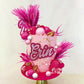 40 Pcs Hot Pink Girl Cake Toppers Ball Decoration Boho Bunny Tails Reed Grass For Wedding Birthday Baby Shower Party Supplies