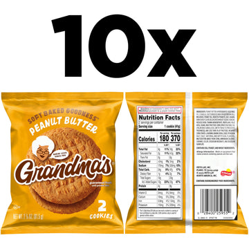 Grandmas Cookies, Peanut Butter, 2.5 Ounce (Pack of 10)
