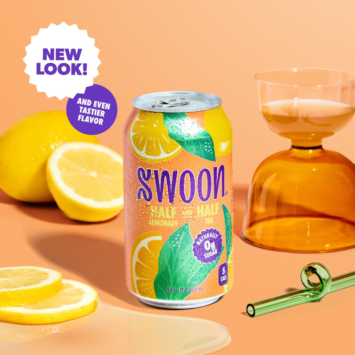 Swoon Iced Tea & Lemonade, Low Carb, Gluten Free, Keto Friendly, 12 Fl Oz (Pack of 12)
