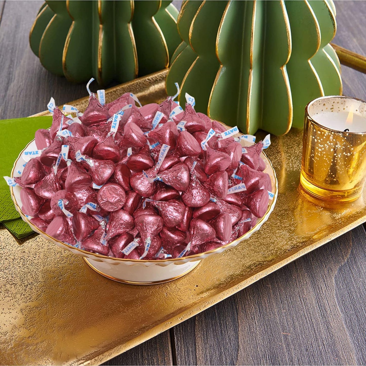 Milk Chocolate Candy In Pink Foil - 1 Pound Bag (Approx. 100 Pieces)  Individually Wrapped Chocolates Pink Candies for Baby Showers  Weddings  Gender Reveals & Party Buffets