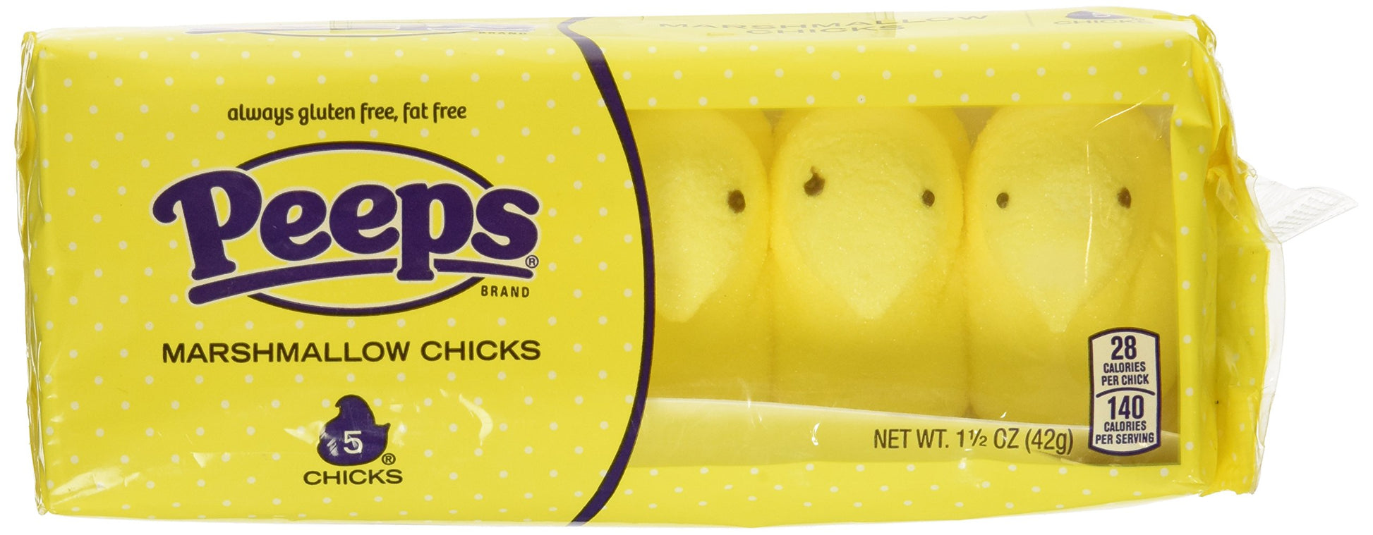 Marshmallow Peeps Yellow Chicks (1Pk Of 5)