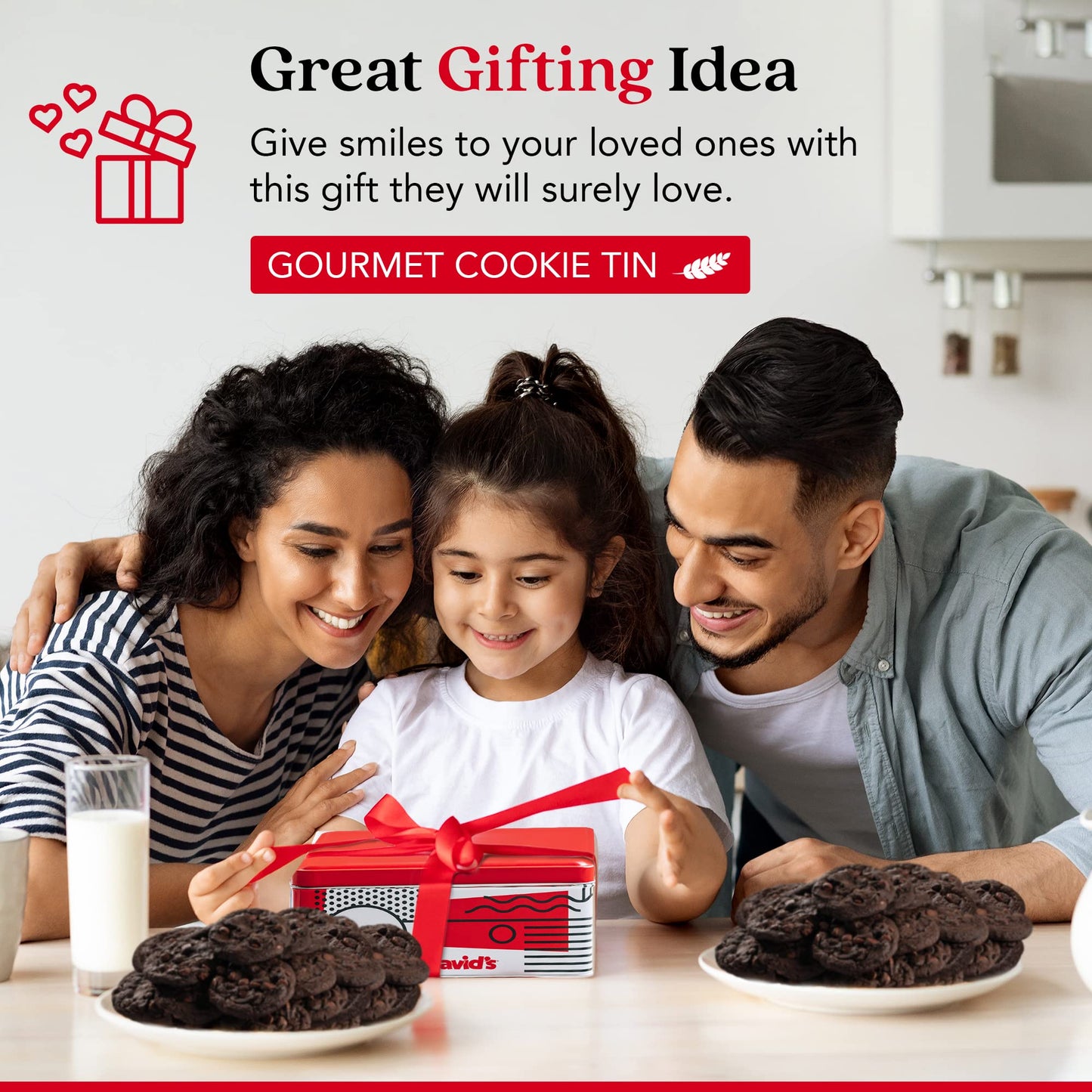 Davids Cookies Double Chocolate Chunk Cookies - Handmade Gourmet   - 1lb All Natural Gift Basket