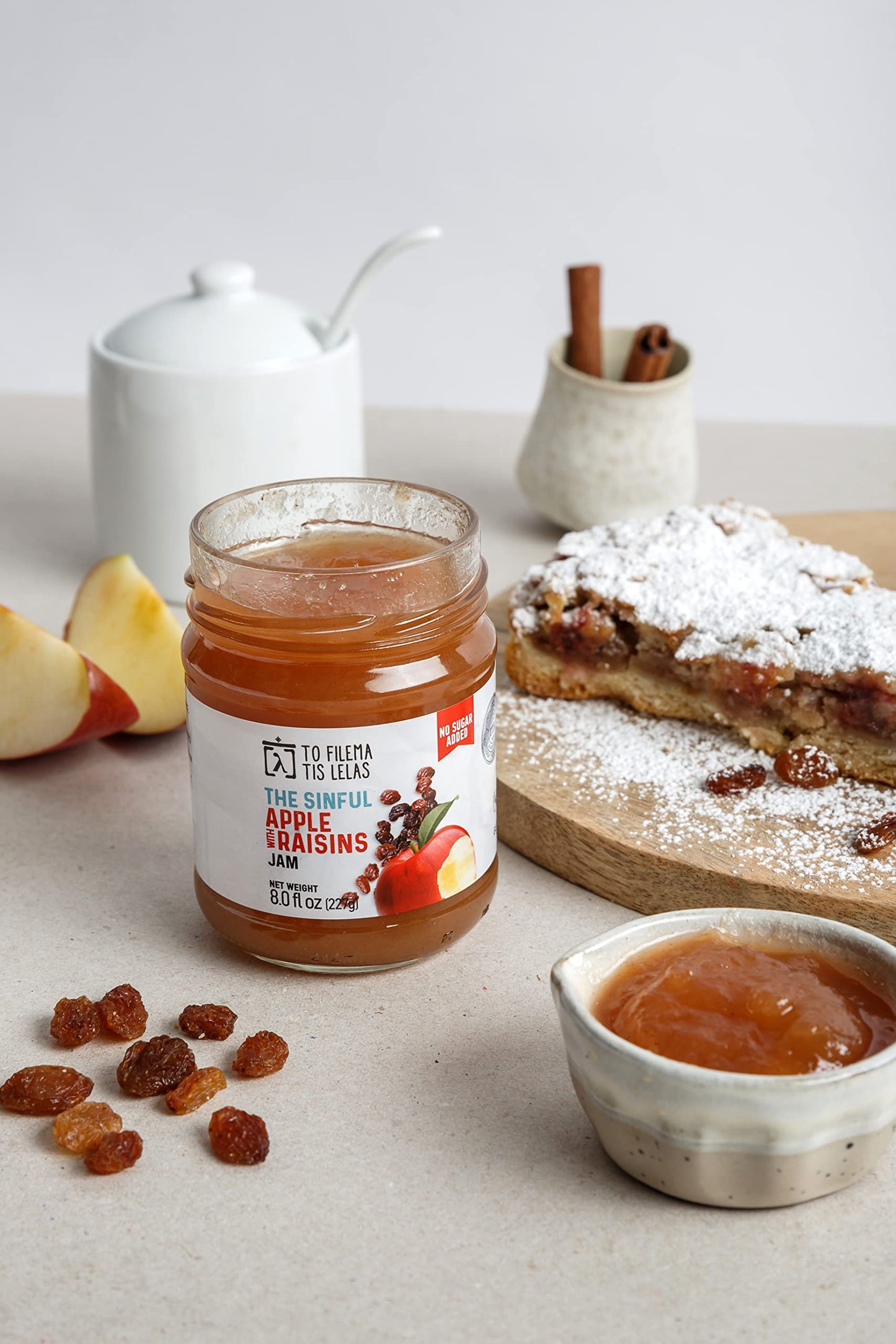Apple Jam - 8 Fl. Oz - No Sugar Added Natural Sweetness Taste - Made In Greece, No Preservatives, Gluten Free Apple Jam - Fruit