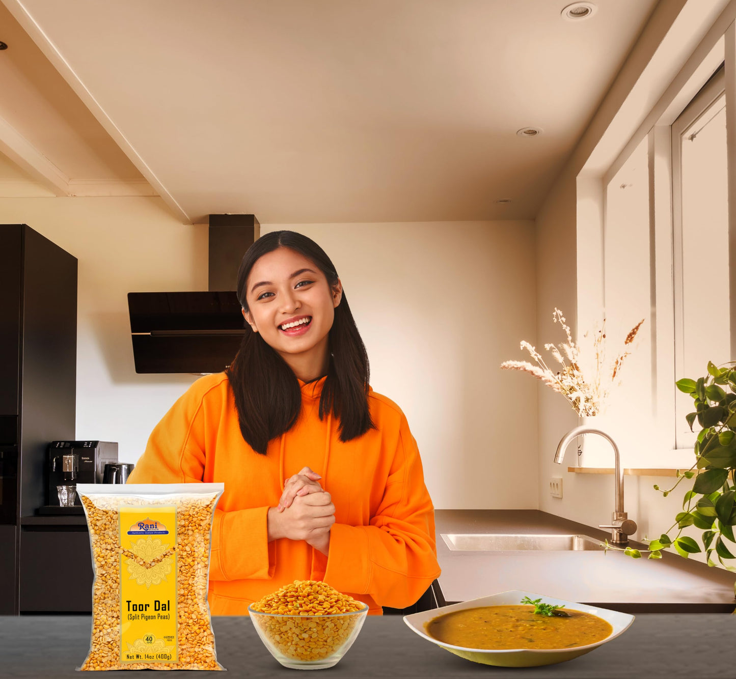 Rani Toor Dal (Split Pigeon Peas) 14Oz (400G) ~ All Natural | Gluten Friendly | Non-Gmo | Kosher | Vegan | Indian Origin
