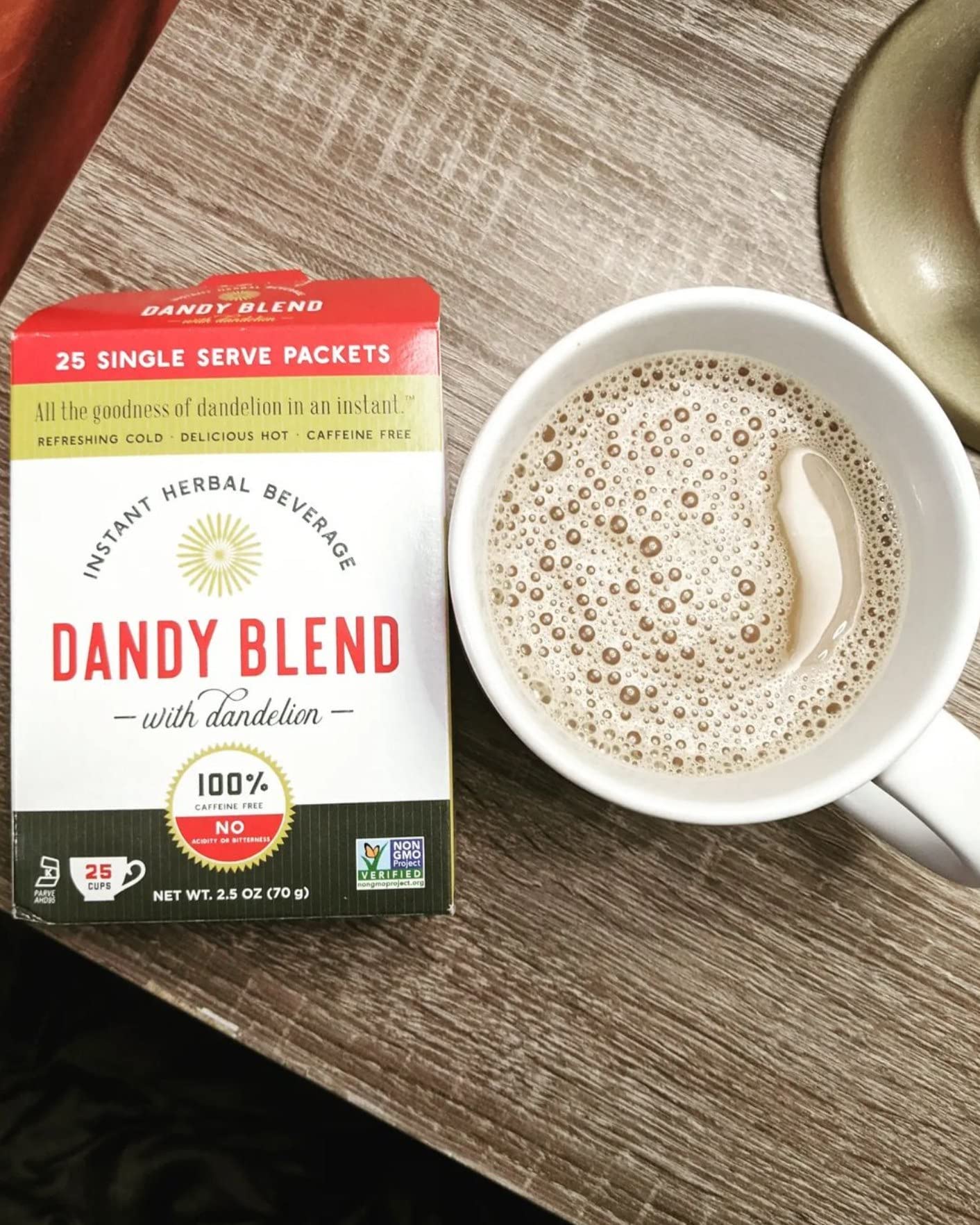 Dandy Blend Instant Herbal Beverage, 25 Single Servings, 2.5 oz Box, Coffee Substitute
