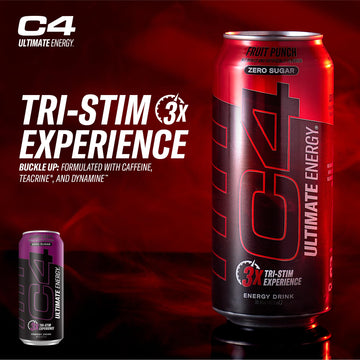 Cellucor C4 Ultimate Pre Workout Energy Drink, Sugar Free, 300mg Caffeine, Atomic G , 16 Fl Oz (Pack of 12)