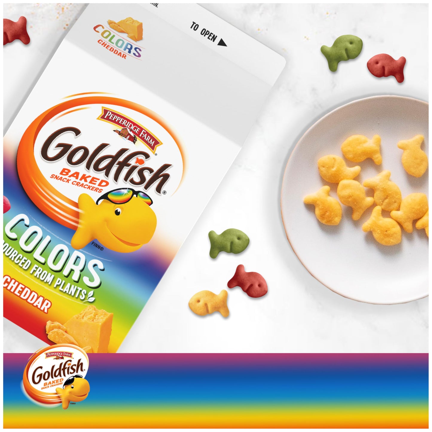 Goldfish Colors Cheddar Cheese Crackers, 27.3 oz Carton (Pack of 2)