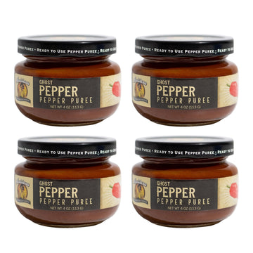 Louisiana Pepper Exchange Ghost Pepper Puree Sauce, Super Hot Chili Spicy Flavor Seasoning, Plant-Based, Gluten-Free, Replaces G