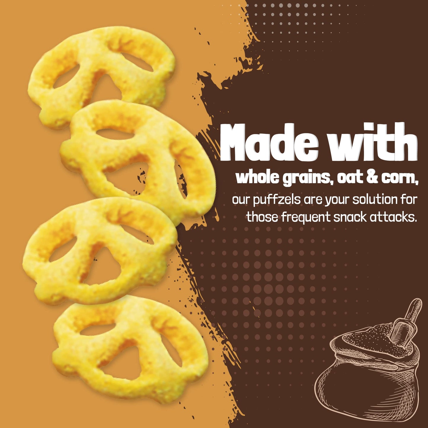 Unique Snacks Puffzels, Sweet Honey And Savory Mustard Flavor With A Fun Pretzel Crunch, Gluten-Free Snacks, 4.8 Oz. Snack Bag,