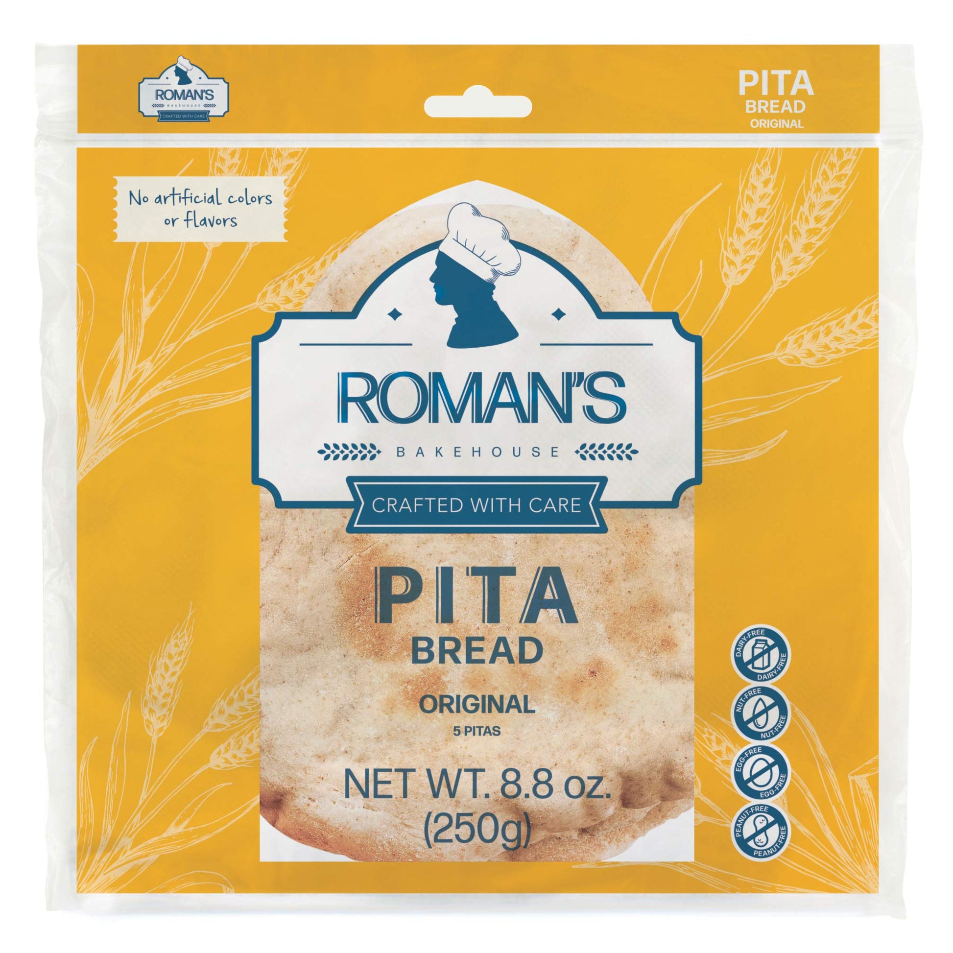 Romans Bakehouse Pita Bread Original, 8.8oz