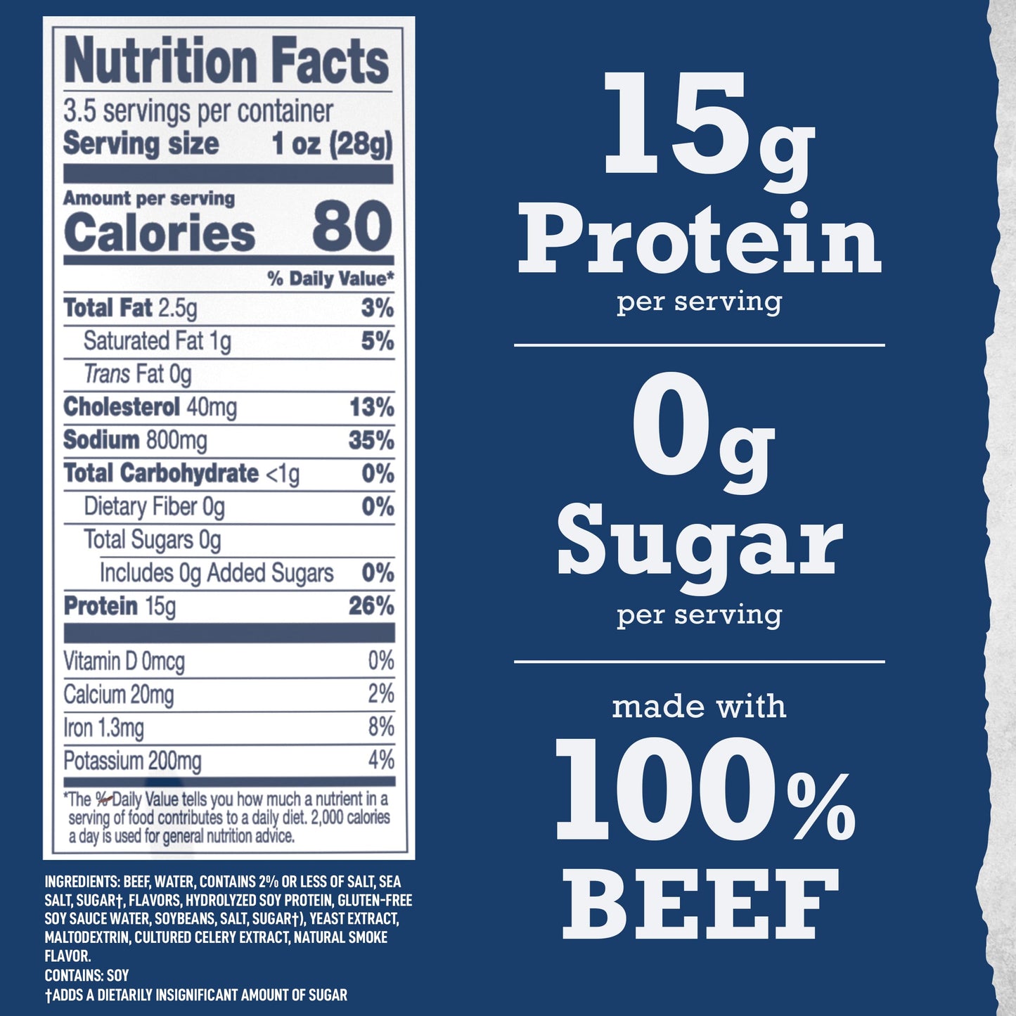 Wild River Beef Jerky, Old Fashioned 100% Gluten Free Protein Snacks, Savory Meat Snack, 15g Protein, 4 Count (3.5 Ounce Each)