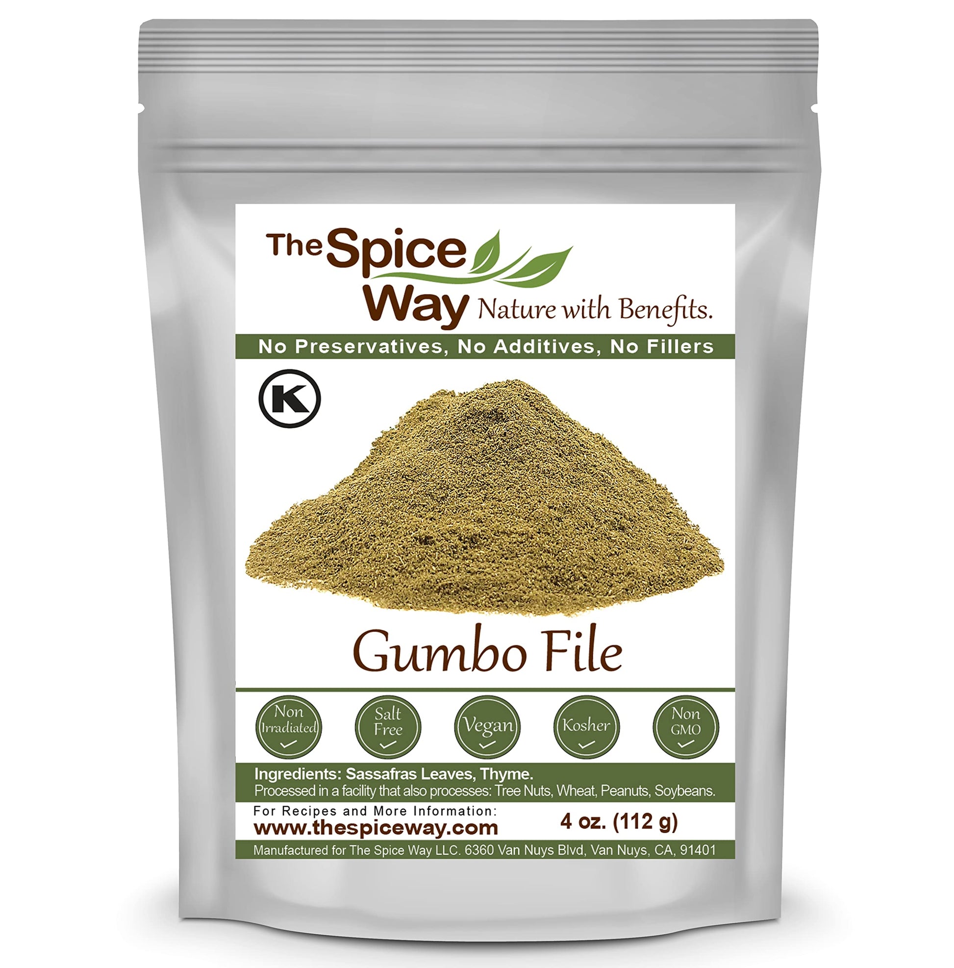 The Spice Way Gumbo File - (4 Oz) Made With Premium Ground Sassafras Tree Leaves