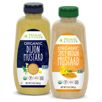 Primal Kitchen Organic Mustard Variety Pack, Dijon & Spicy Brown, Whole30 Approved, Certified Paleo, And Keto Certified, 12 Ounces, Pack Of 2