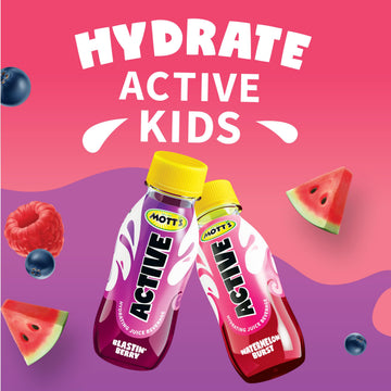 Motts Active Watermelon Burst Hydrating Juice Beverage, 8 Fl Oz Bottles, 24 Count, Naturally Sourced Electrolytes & Coconut Water
