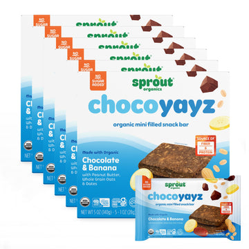 Sprout Organics  Yayz Toddler Snack Bars  Chocolate & Banana  5 Individual Bars  1 oz Each (30 Bars)