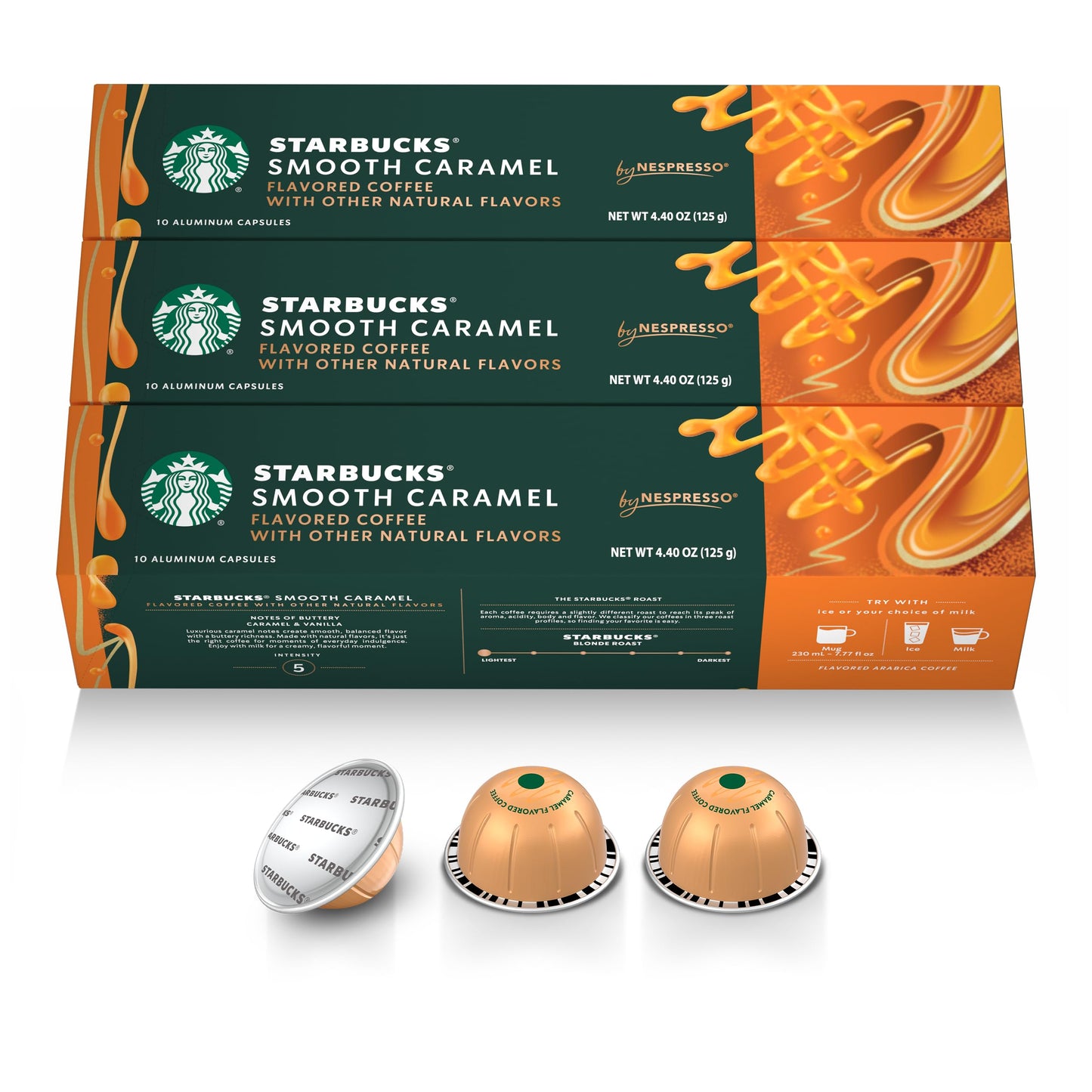 Starbucks By Nespresso Vertuo  Caramel Flavored Coffee  30-Count Coffee Pods  Brews 7.8 Oz.