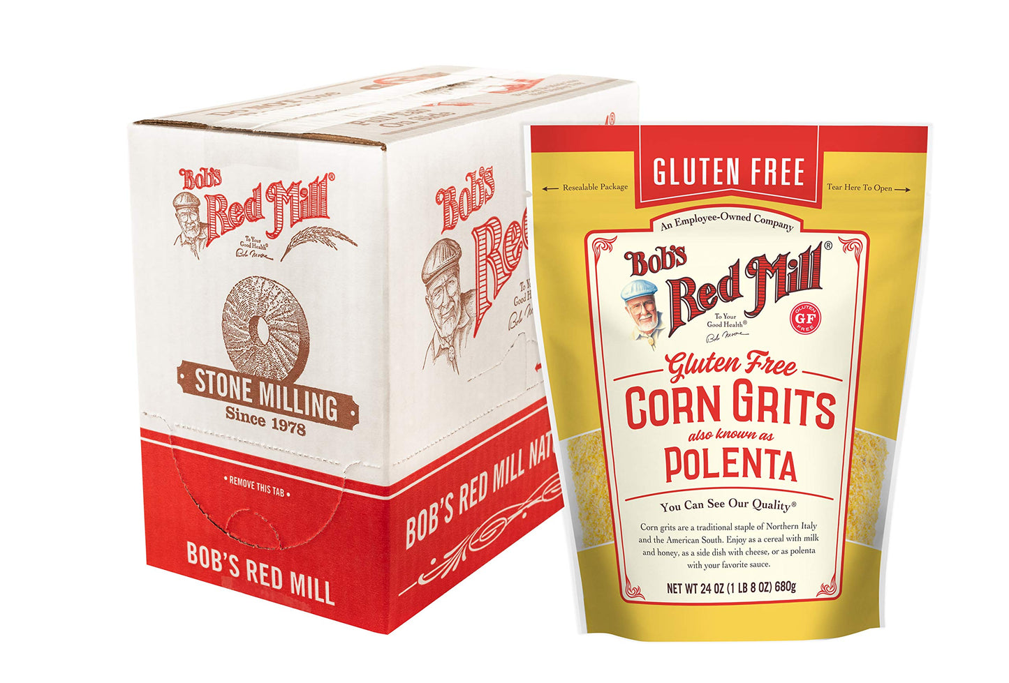Bob s Red Mill Gluten Free Corn Grits/Polenta, 24oz (Pack of 4) - Gluten Free, Vegan, Kosher