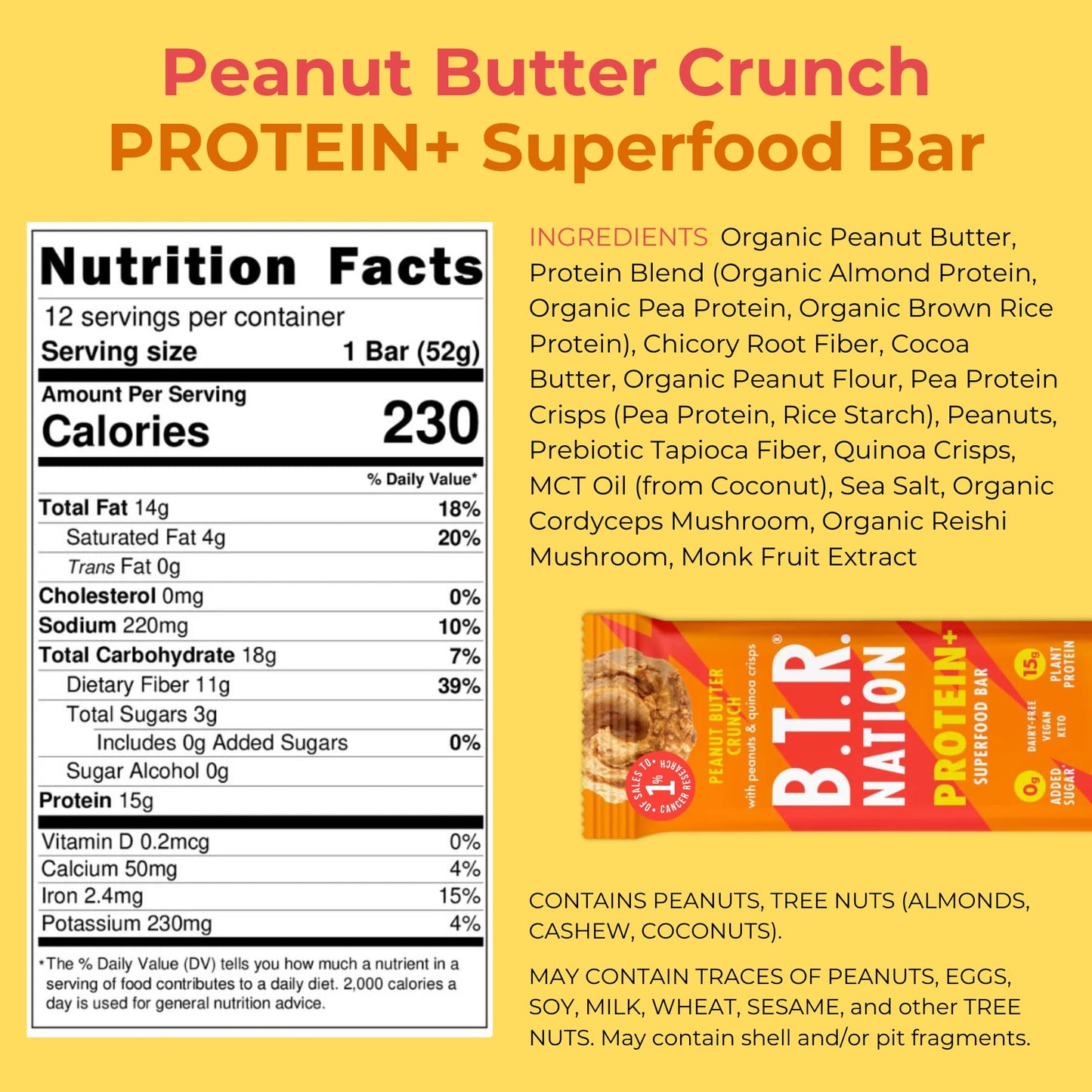 B.T.R. Nation Superfood Keto Protein Bar - Plant Based Vegan Protein | (12 Pack) Variety Pack | Low Carb Food, Low Calorie, Glut