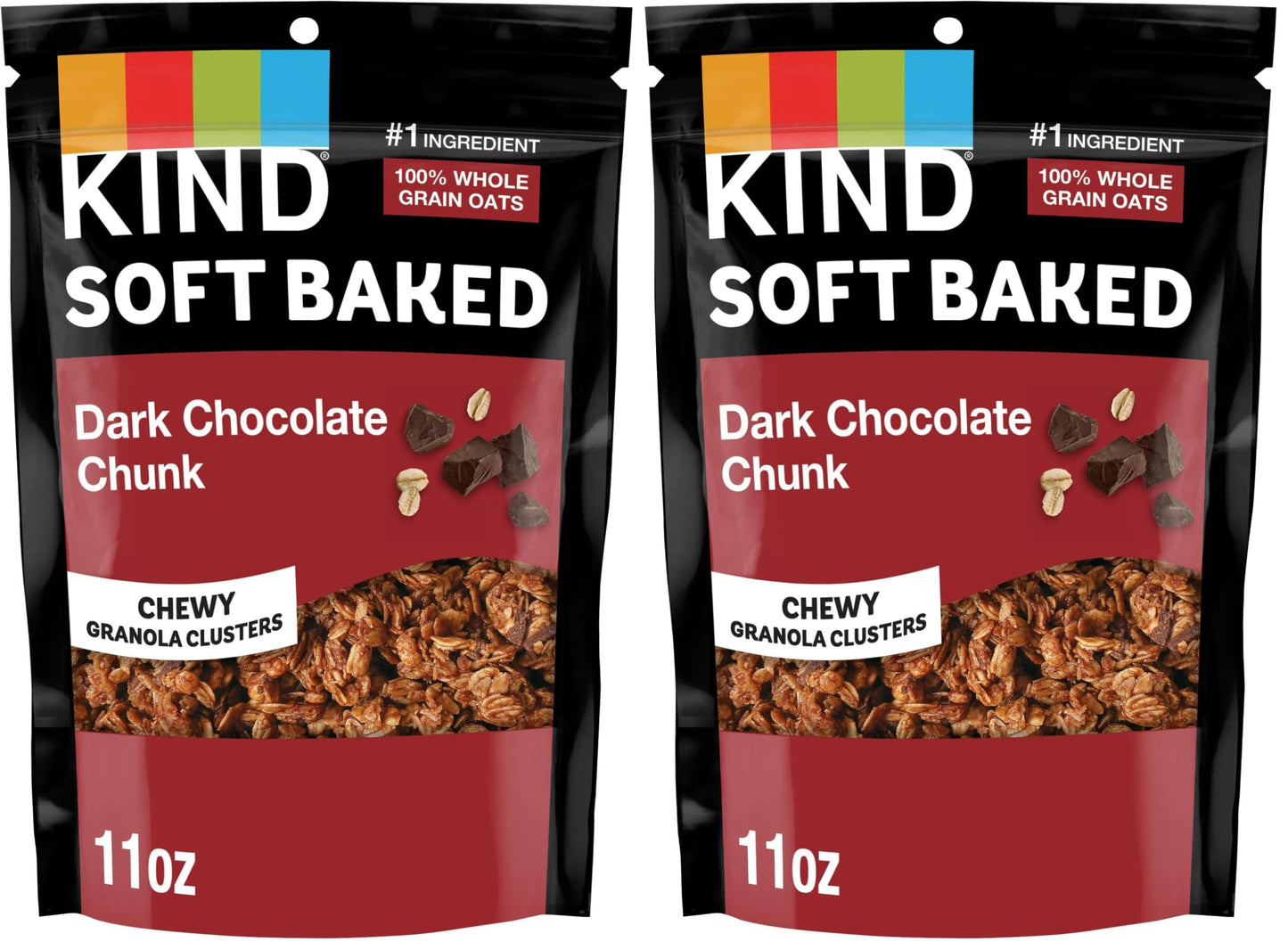 KIND Soft Baked Granola, Dark Chocolate Chunk, 11 oz bag (Pack of 2)