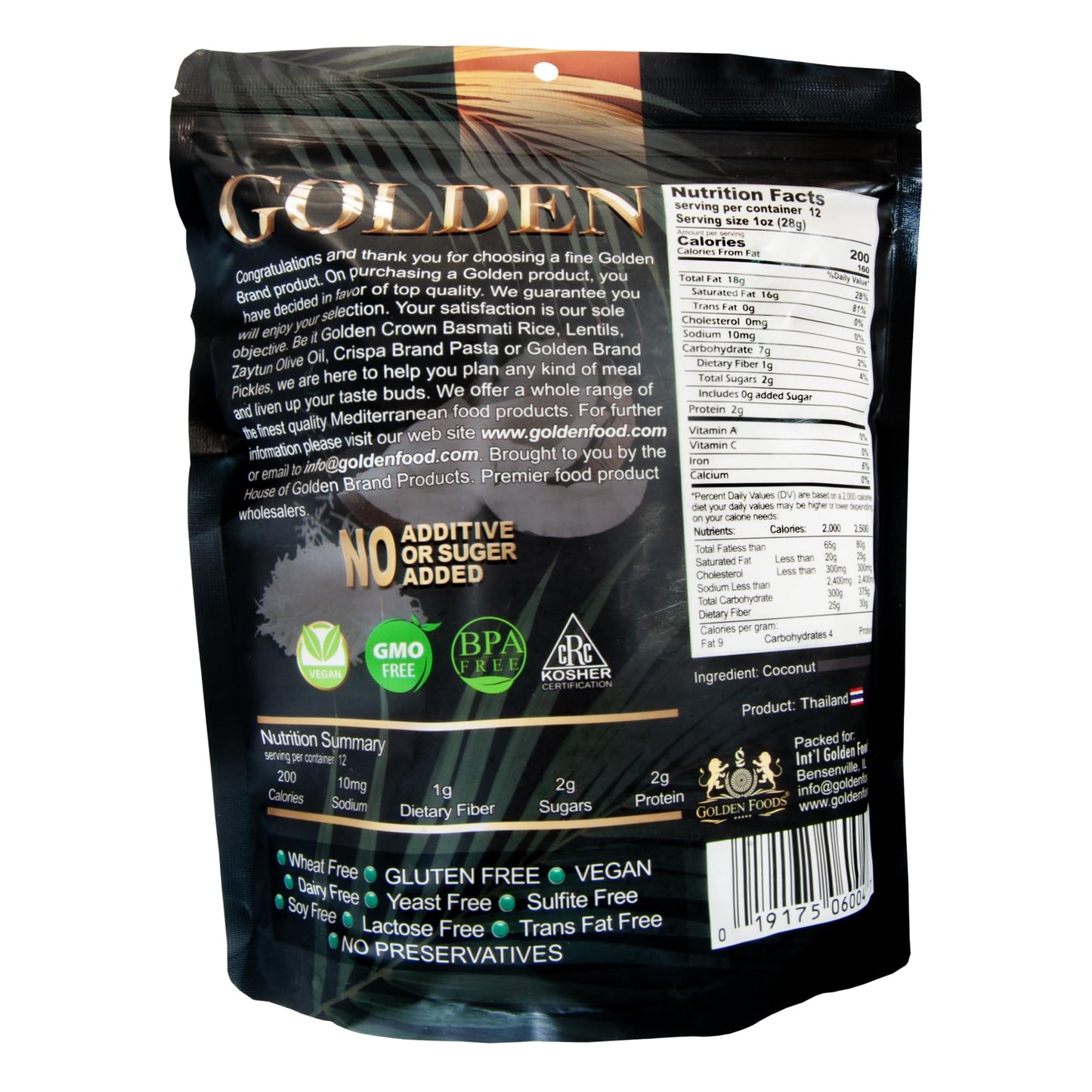 Golden Premium Quality Coconut Macaroons Slices - 12 Oz (340 G), Natural Super Fruit With No Additives Or Sugar Added In A Resea