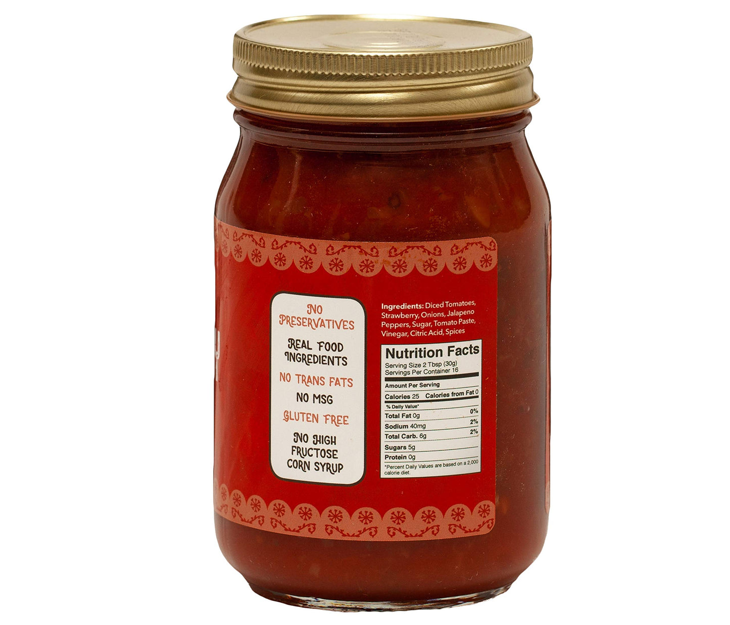 Green Jay Gourmet Strawberry Salsa - Strawberry-Flavored Fruit Salsa - Medium Heat Picante Salsa - Gourmet Salsa Dip With No Pre