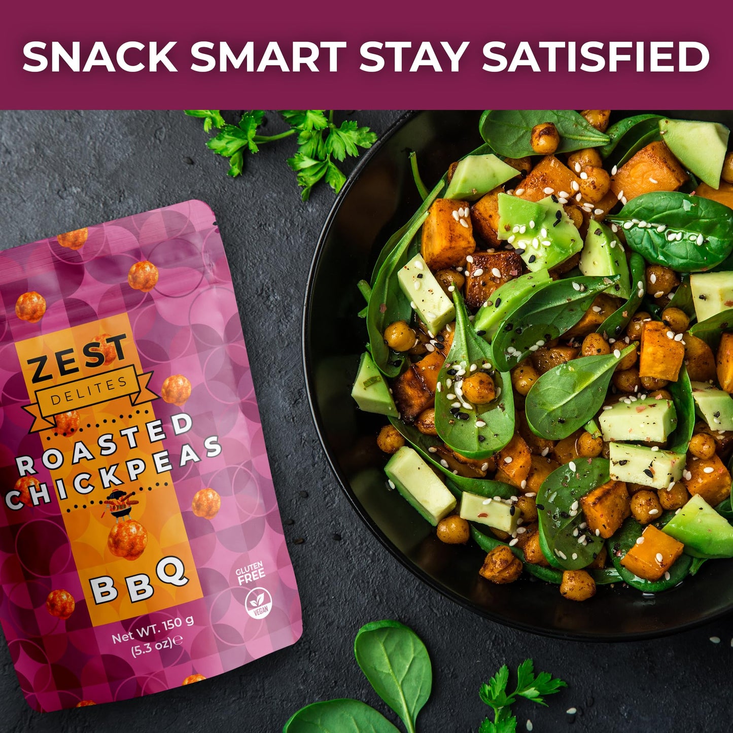 Roasted Chickpeas By Zest Delites, Chickpea Snacks, Dried Chick Peas, Healthy Snacks For Adults, Plant Protein Snacks, Barbeque,