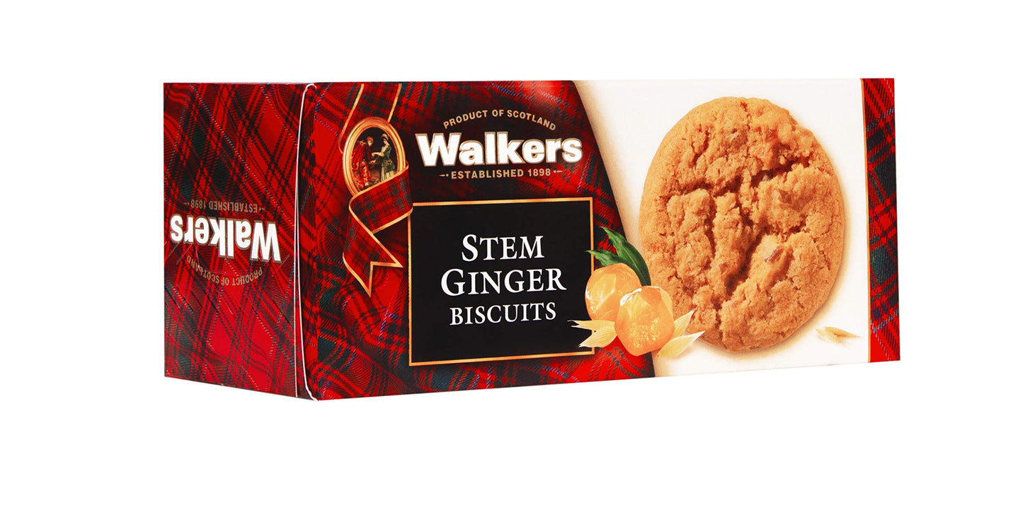Walkers Stem Ginger Biscuits, 5.3-Ounce Boxes (Pack of 12)