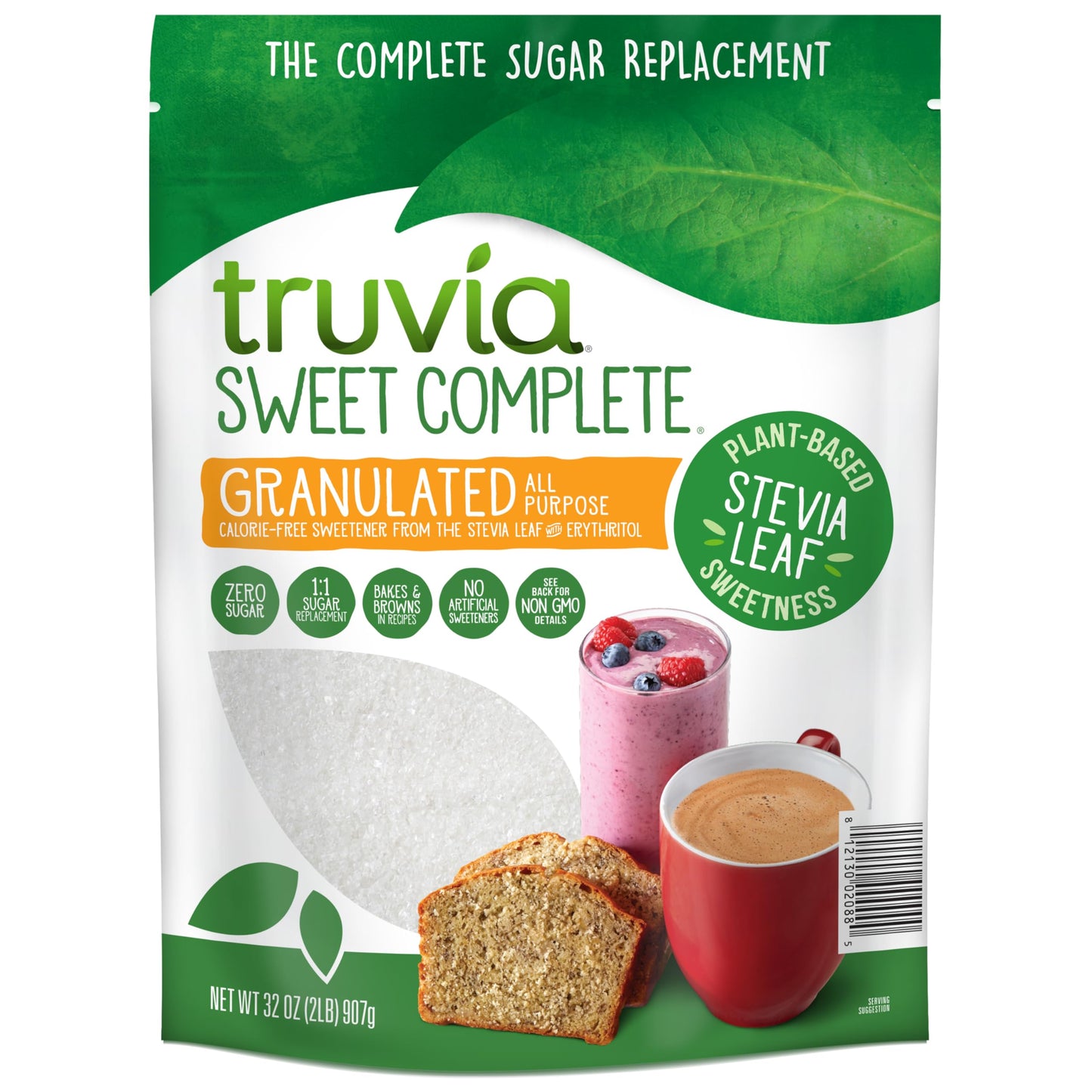 Truvia Sweet Complete Zero-Calorie Granulated All-Purpose Stevia Leaf Sweetener  32 oz Bag
