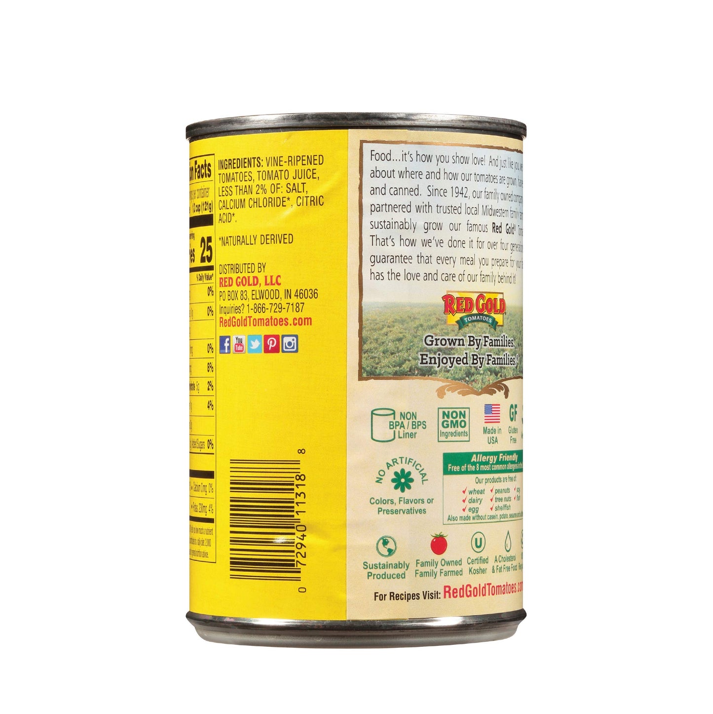 Red Gold Petite Diced Tomatoes, Kosher and Gluten Free, 14.5 Ounce Cans, 6-Pack