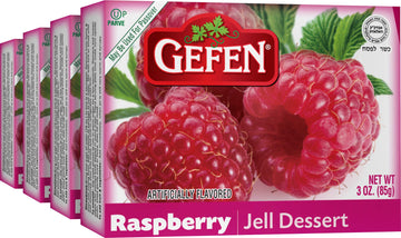 Gefen Raspberry Flavored Jello 3oz (4 Pack) Vegan Friendly, Easy to Prepare, Kosher for Passover, No High Fructose Corn Syrup