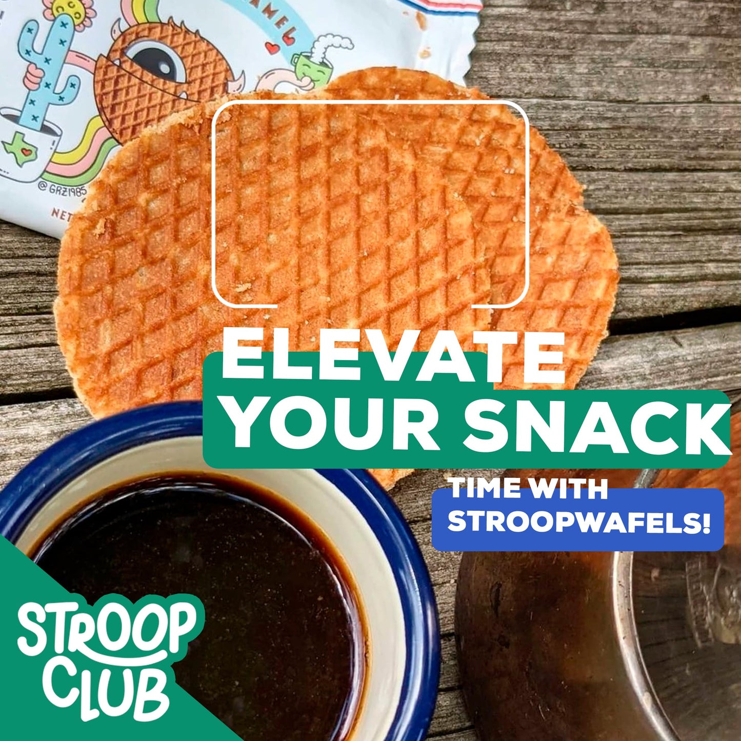 Stroop Club Gluten Free Caramel Stroopwafels - Organic Dutch Waffle Cookies - 24 Waffles (3 Packs of 8)