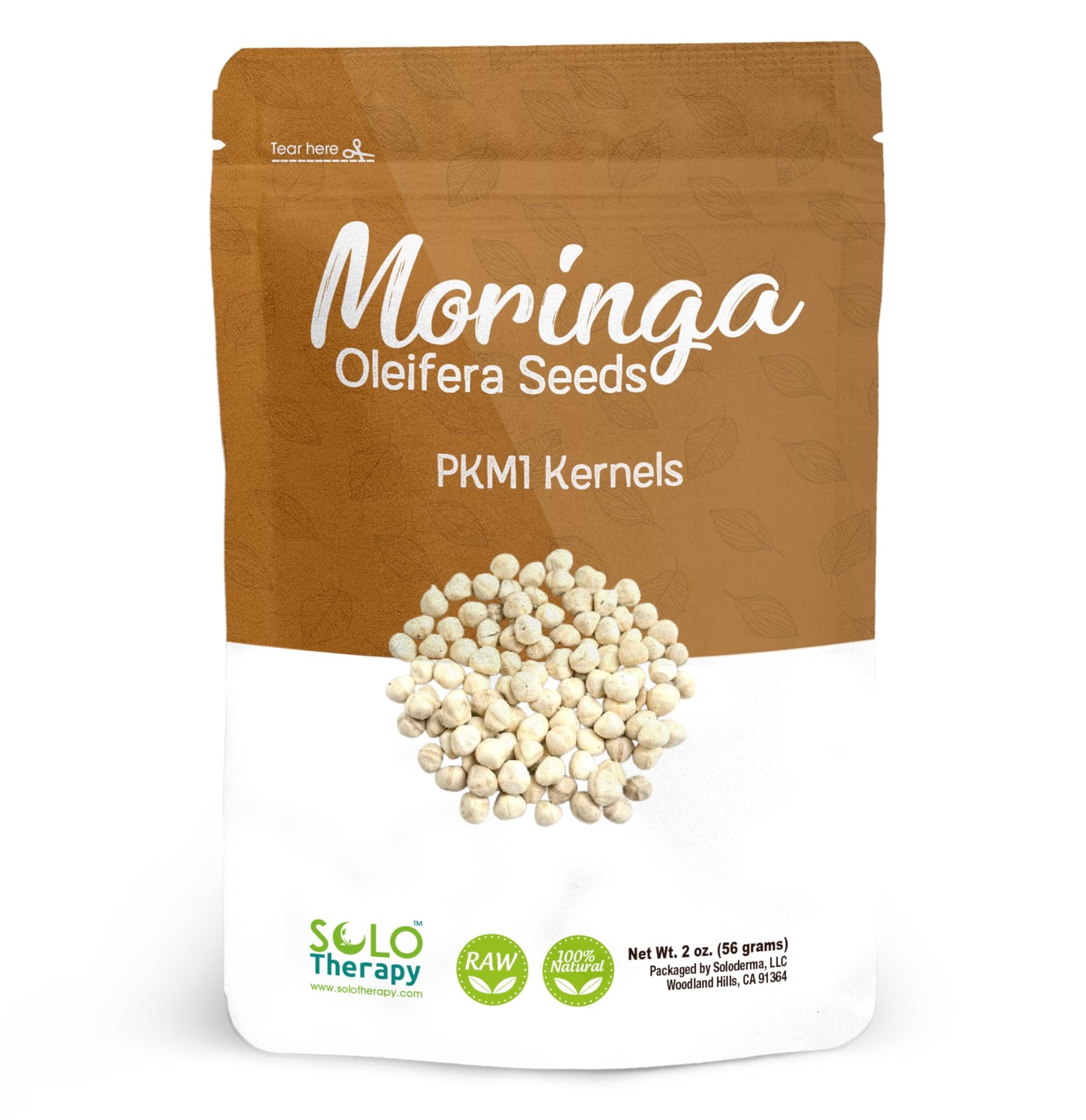 Solo Therapy Moringa Seeds KERNEL Shelled Clean Edible 56g Premium Quality Resealable Bag