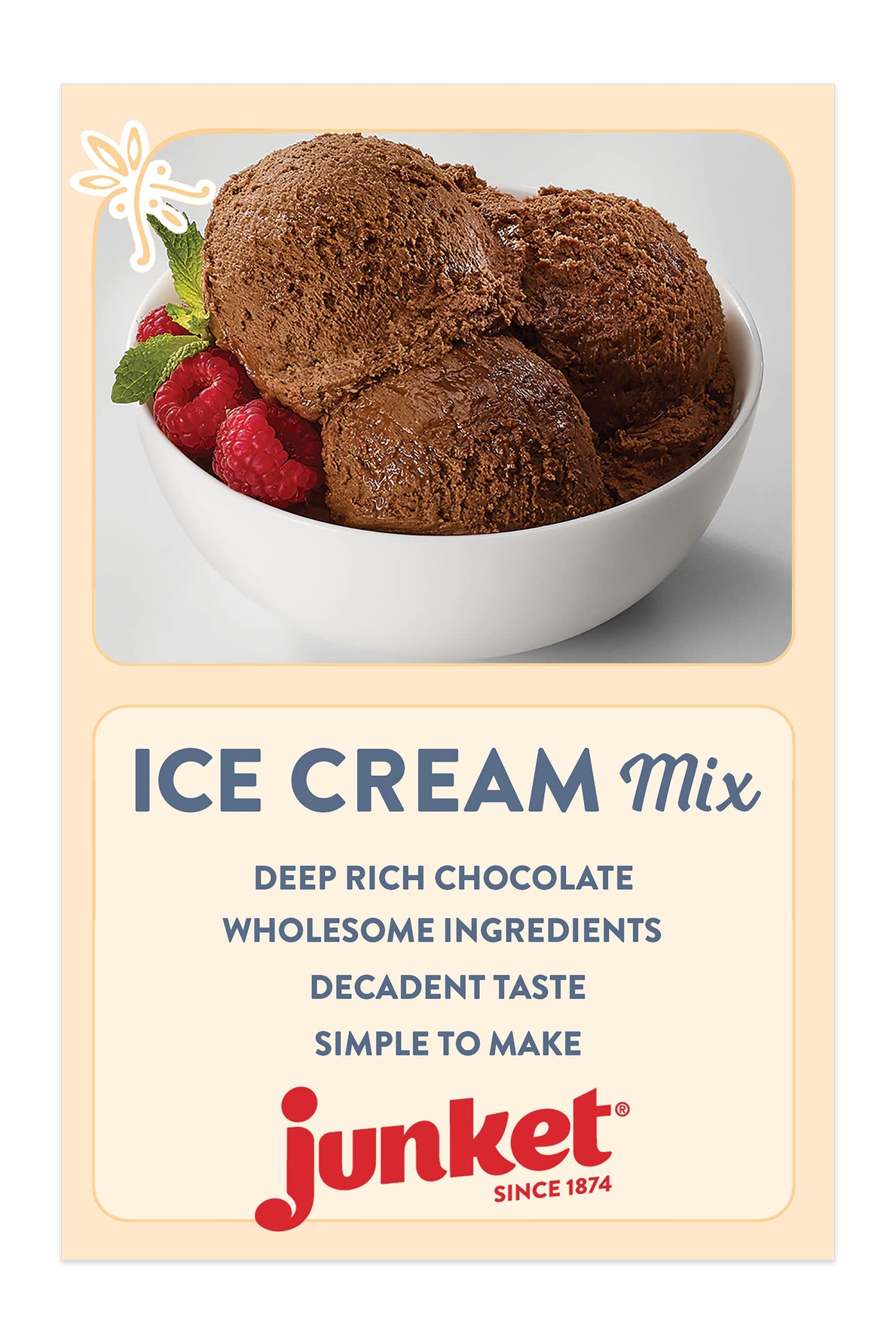Junket Dutch Chocolate Ice Cream Mix, 4 Ounce, Makes 1 Quart, Pack of 1
