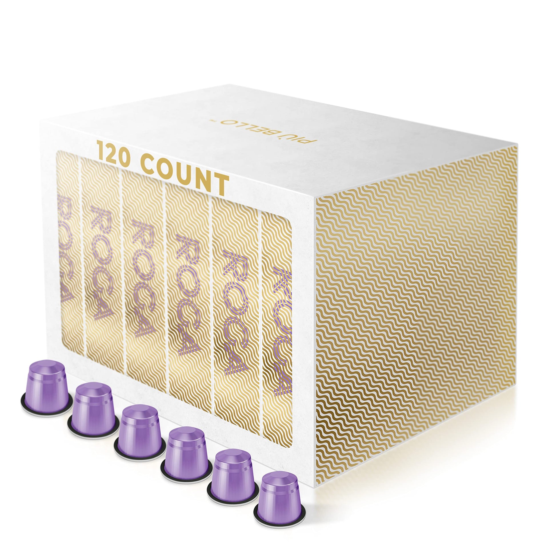 PIU BELLO Coffee Pods for Nespresso Machines - Rich Italian Espresso - Kosher Certified - 120 Count Pack